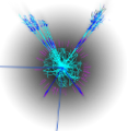 Simulated production of a Higgs event in ATLAS